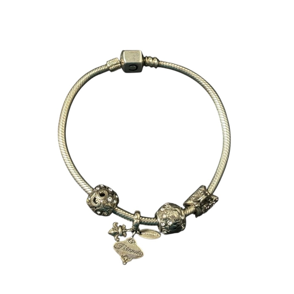 Chamilia Sterling Silver Charm Bracelet with Four Charms